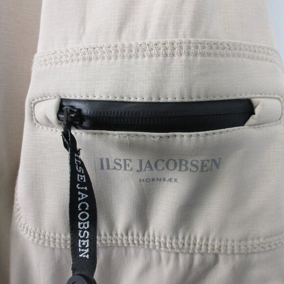 Ilse Jacobsen Women's Slim Fit Long Softshell Raincoat 40 Ivory Waterproof 776 - Picture 6 of 11